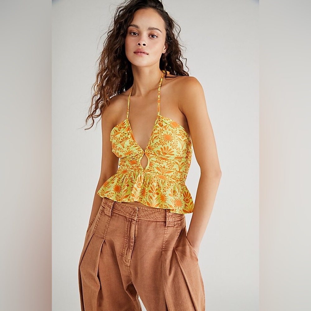 Free People, Dandelion halter top, citron combo